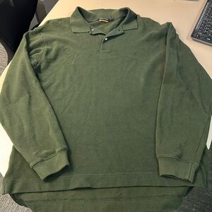 Men’s Long Sleeve Dark Green Nautica Polo